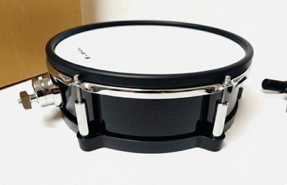 Lemon 12” x 4” Black Sparkle Mesh Tom Snare w Clamp for Roland Alesis Strike Kit