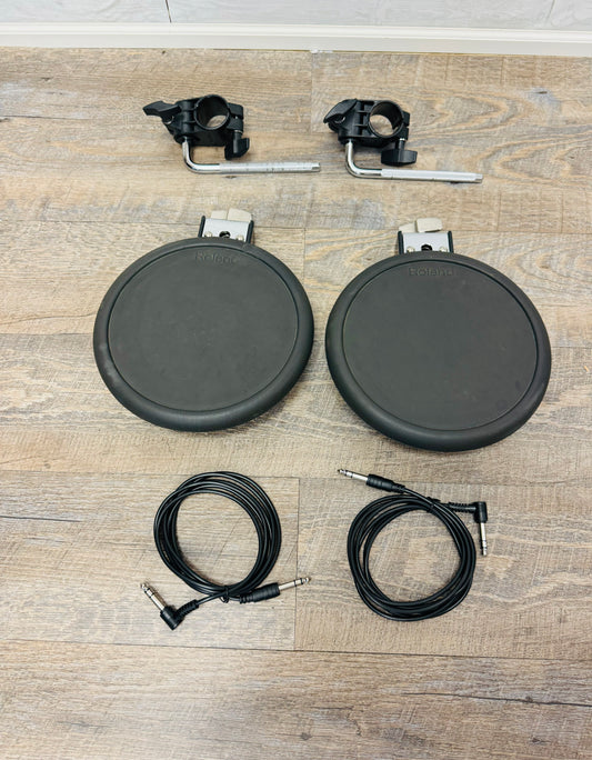 Pair of Roland PD-8 Dual Zone Pads with Clamp Cable PD8