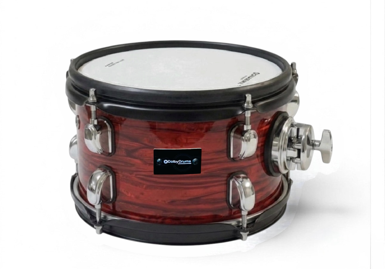 Dolby 8” Electronic RED WOOD TOM w 3 Triggers for Roland Alesis Drum