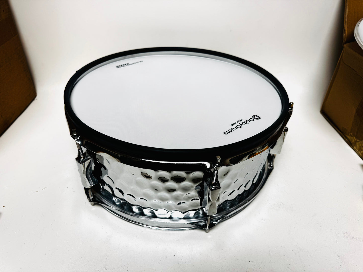 14” X 5” Custom Hammered Chrome Snare Drum for Roland Alesis Lemon Kit