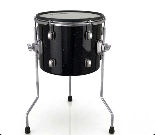 Dolby 12” x 9” Black Sparkle Compact Electronic Floor TOM 6 Trigger for Roland Alesis Drum