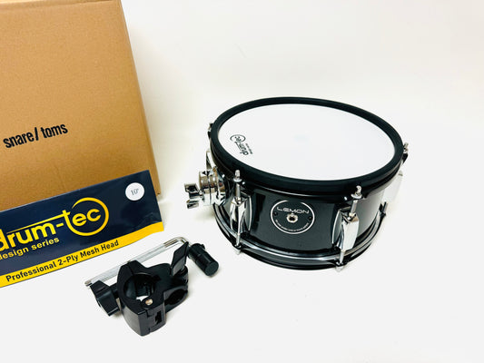 Lemon 10” x 5” Black Sparkle w Drum-Tec Mesh Head Tom for Roland Alesis Strike Kit Kit