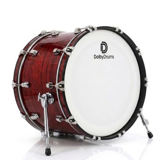 Dolby 22 x 14” Electronic Kick Drum Red Wood Bass for Roland Alesis Lemon