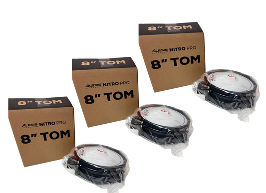 Set of 3 Alesis Nitro PRO 8” Mesh Drum Pad Tom OPEN Box