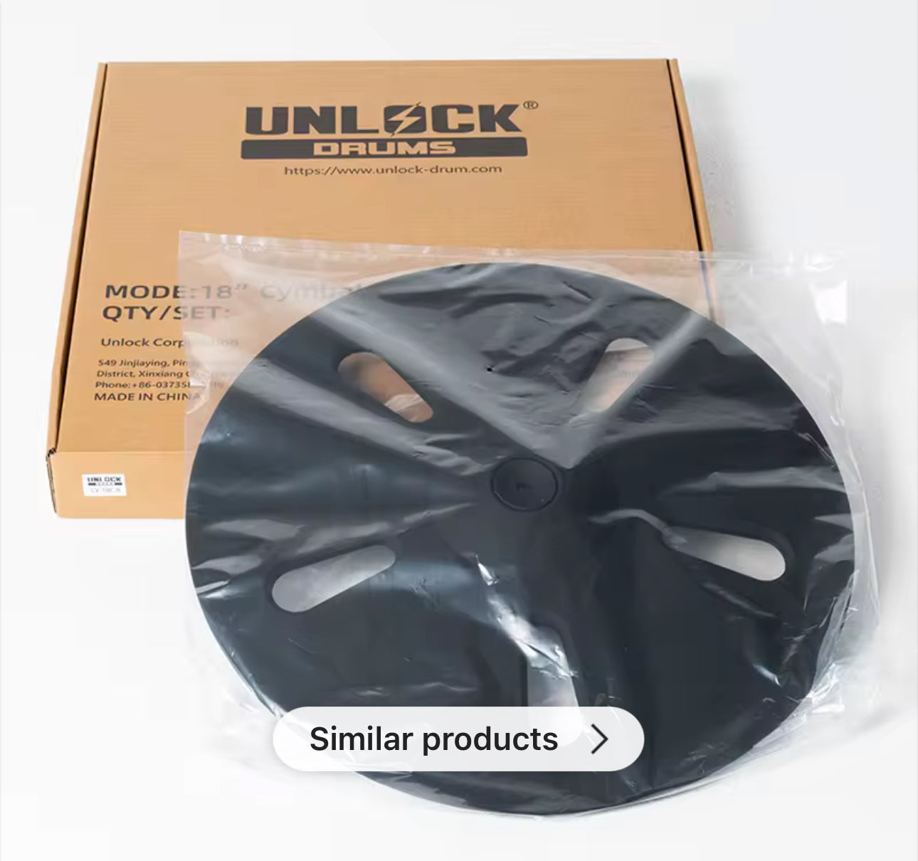 UNLOCK 18” Ride Crash Bell Cymbal for Roland Alesis Kit