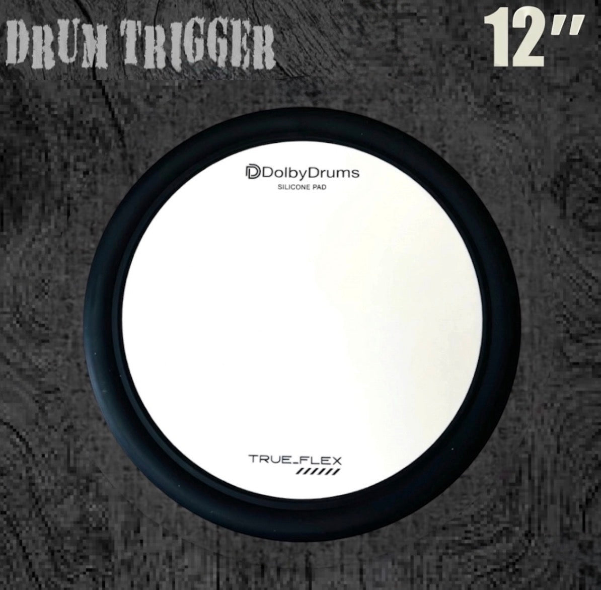 12” 4 Trigger Quick-Bolt Silicone Pad Drum Topper for Acoustic Roland A2E