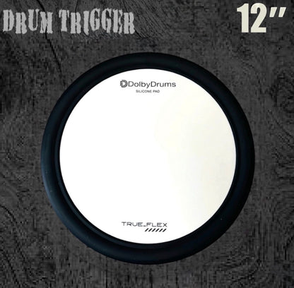 12” 4 Trigger Quick-Bolt Silicone Pad Drum Topper for Acoustic Roland A2E