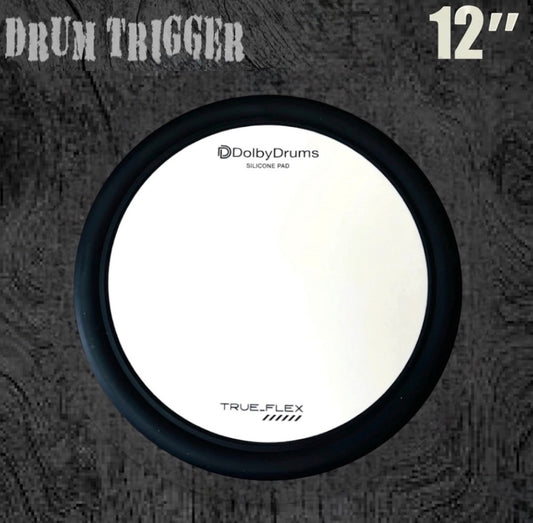 12” 4 Trigger Quick-Bolt Silicone Pad Drum Topper for Acoustic Roland A2E