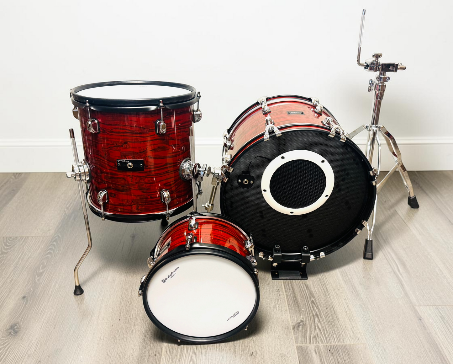 Dolby Compact 3 Piece Electronic Shell Pack Red Wood for Roland Alesis