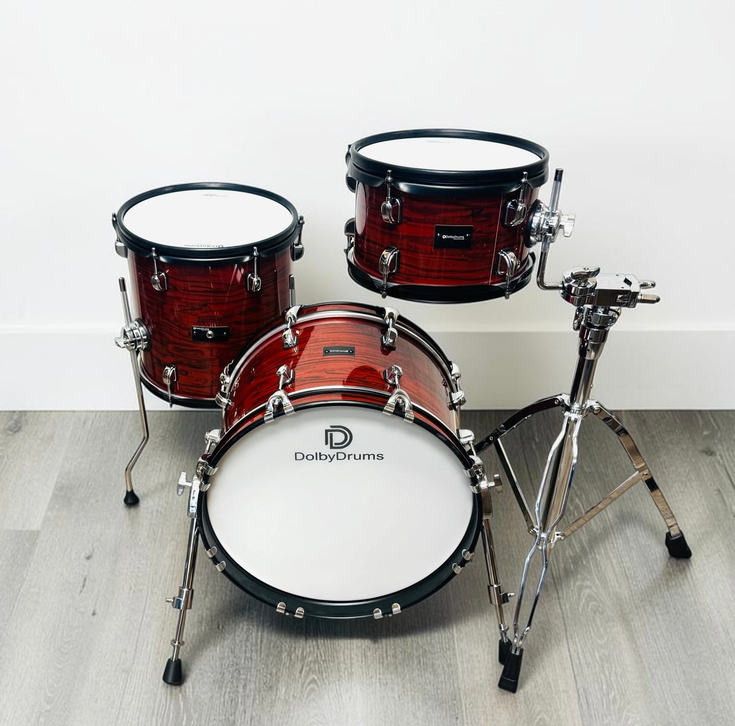 Dolby Compact 3 Piece Electronic Shell Pack Red Wood for Roland Alesis