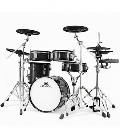 Lemon T-820 Black Sparkle Full Electronic Drum Kit Compatible w Roland T820