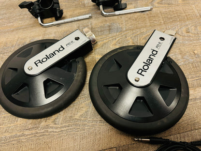 Pair of Roland PD-8 Dual Zone Pads with Clamp Cable PD8