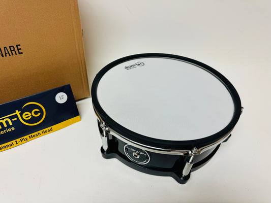 Lemon 12” x 4” SNARE w Drum-Tec Mesh Head Drum Black Sparkle for Roland Alesis Strike