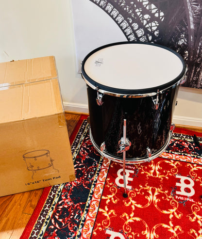 HXM 16” x 16” Mesh Black Sparkle Floor Tom for Roland Alesis Lemon Kit VAD OPEN BOX