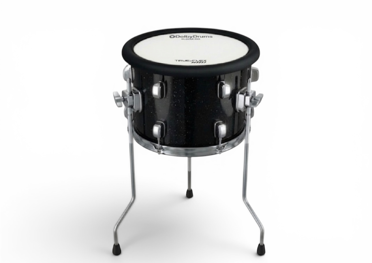 Dolby 12” x 9” Silicone Black Sparkle Electronic Floor Tom for Roland Yamaha Drum