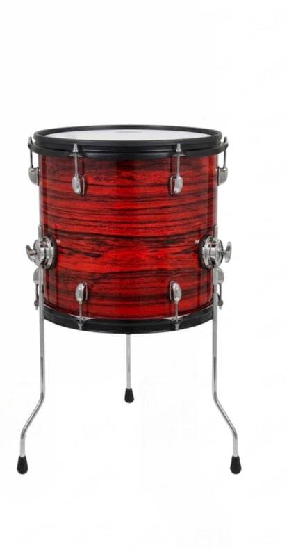 Dolby 12” x 12” Red Wood Floor Tom Electronic Full Shell for Roland Alesis