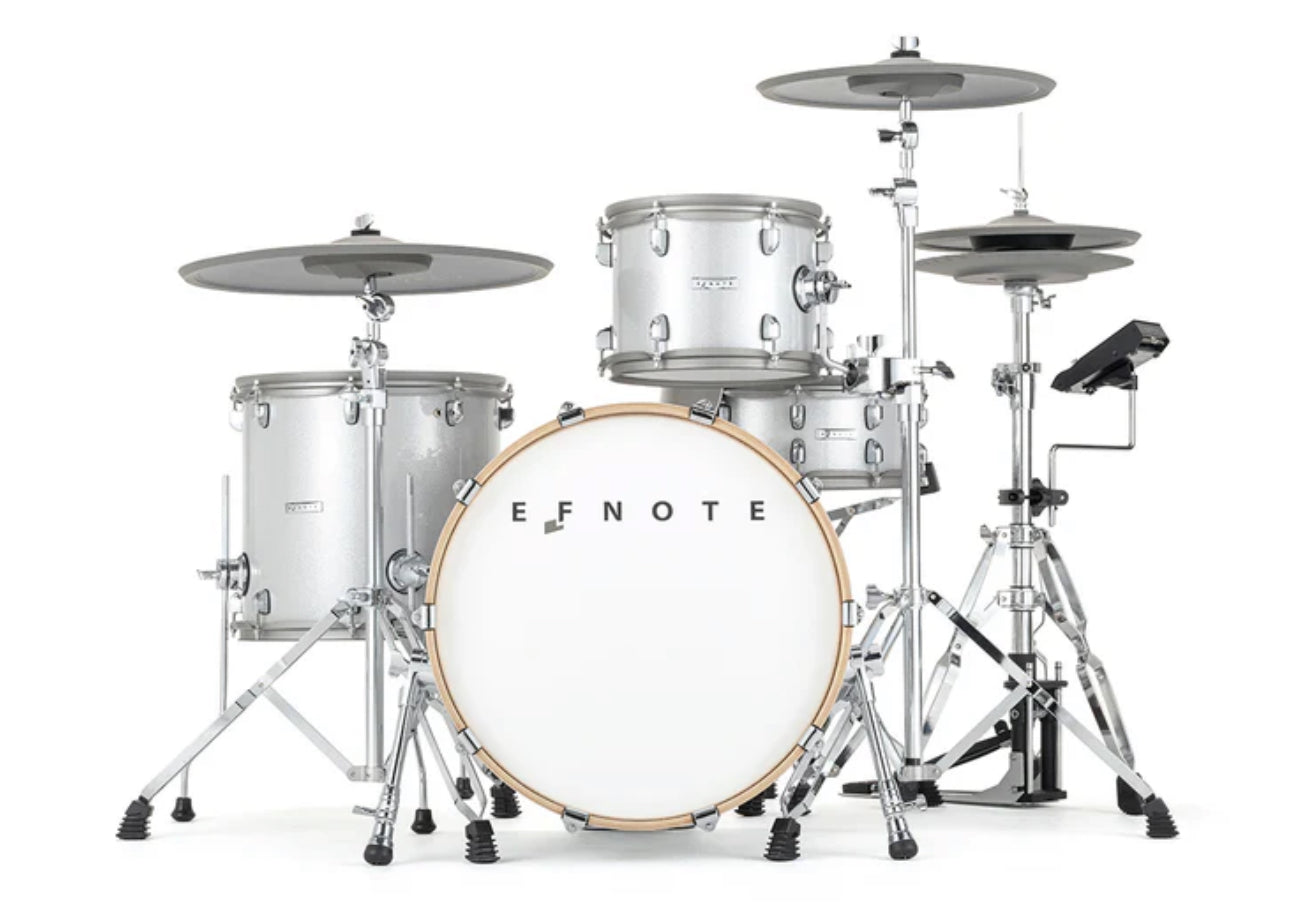 EFNOTE 7 BUNDLE Acoustic Designed Electronic Drum Set White Sparkle