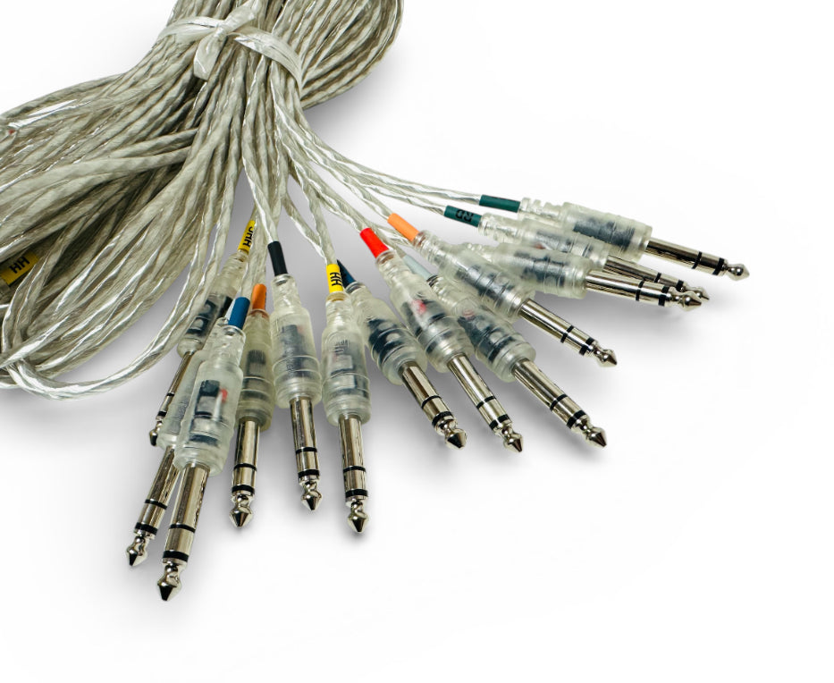 13 Clear Silver Transparent Trigger Cable Kit Wires Snake Cord For ROLAND Alesis MDS-25 30