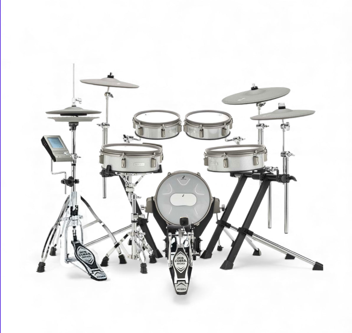 EFNOTE 3 BUNDLE Acoustic Designed Electronic Drum Set White Sparkle