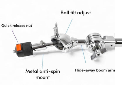 Boom Cymbal 7/8 Arm w Ball Tilt plus Clamp For Roland or Lemon Cymbal