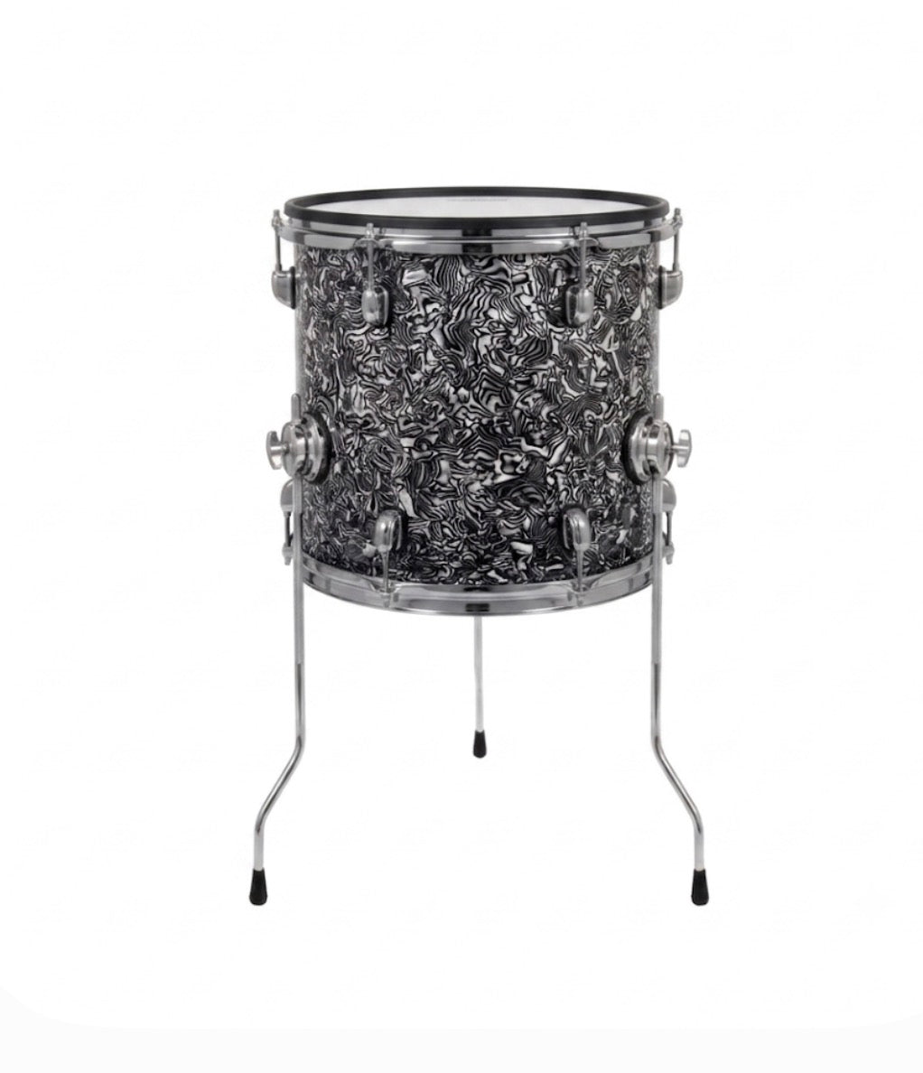Dolby 12” x 12” Black Abalone Floor Tom Electronic Full Shell for Roland Alesis