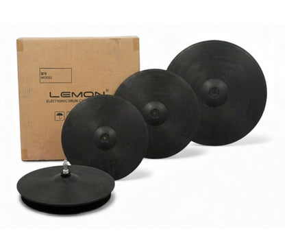 Lemon LARGE Cymbal Pack 15” Crash 18” Ride 14” Hi Hat for Roland Alesis Kit