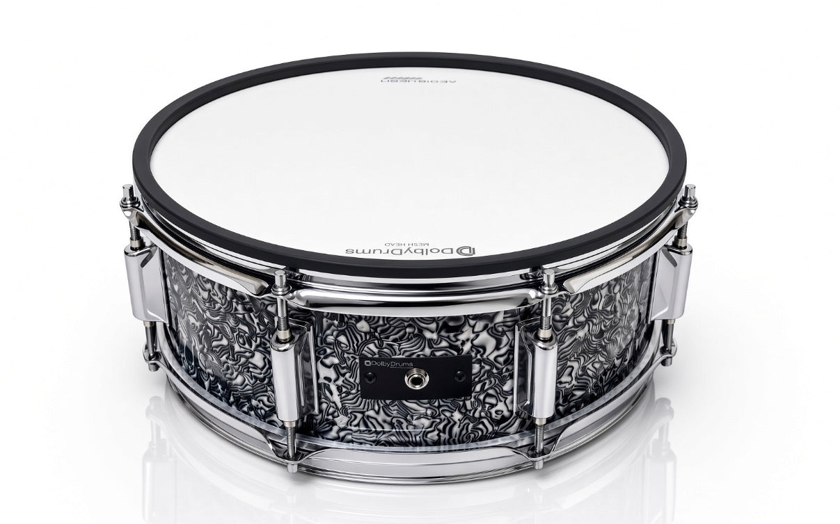 Dolby 14 x 5” Black Abalone Electronic Snare w 6 Triggers for Roland Alesis