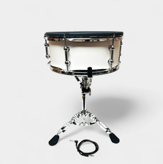 HXM 13” X 5” White Snare Drum w Stand for Roland Alesis Kit OPEN BOX