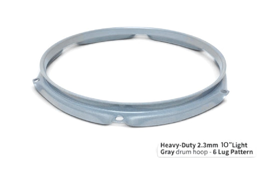 Dolby 10” Gray Hoop 6 Lug 2.3 mm Heavy Duty Triple Flange