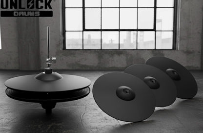 UNLOCK Standard Cymbal Set 14” Hi Hat 16” Crash 18” Ride for Roland Alesis Kit