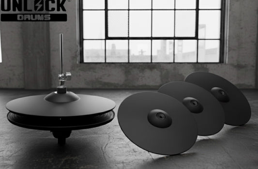 UNLOCK Standard Cymbal Set 14” Hi Hat 16” Crash 18” Ride for Roland Alesis Kit