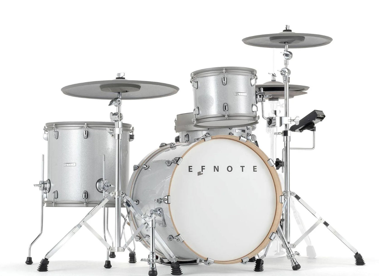 EFNOTE 7 Acoustic Designed Electronic Drum Set White Sparkle