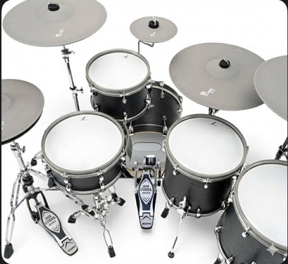 EFNOTE 5X BUNDLE Acoustic Designed Electronic Drum Set Black Oak Wrap