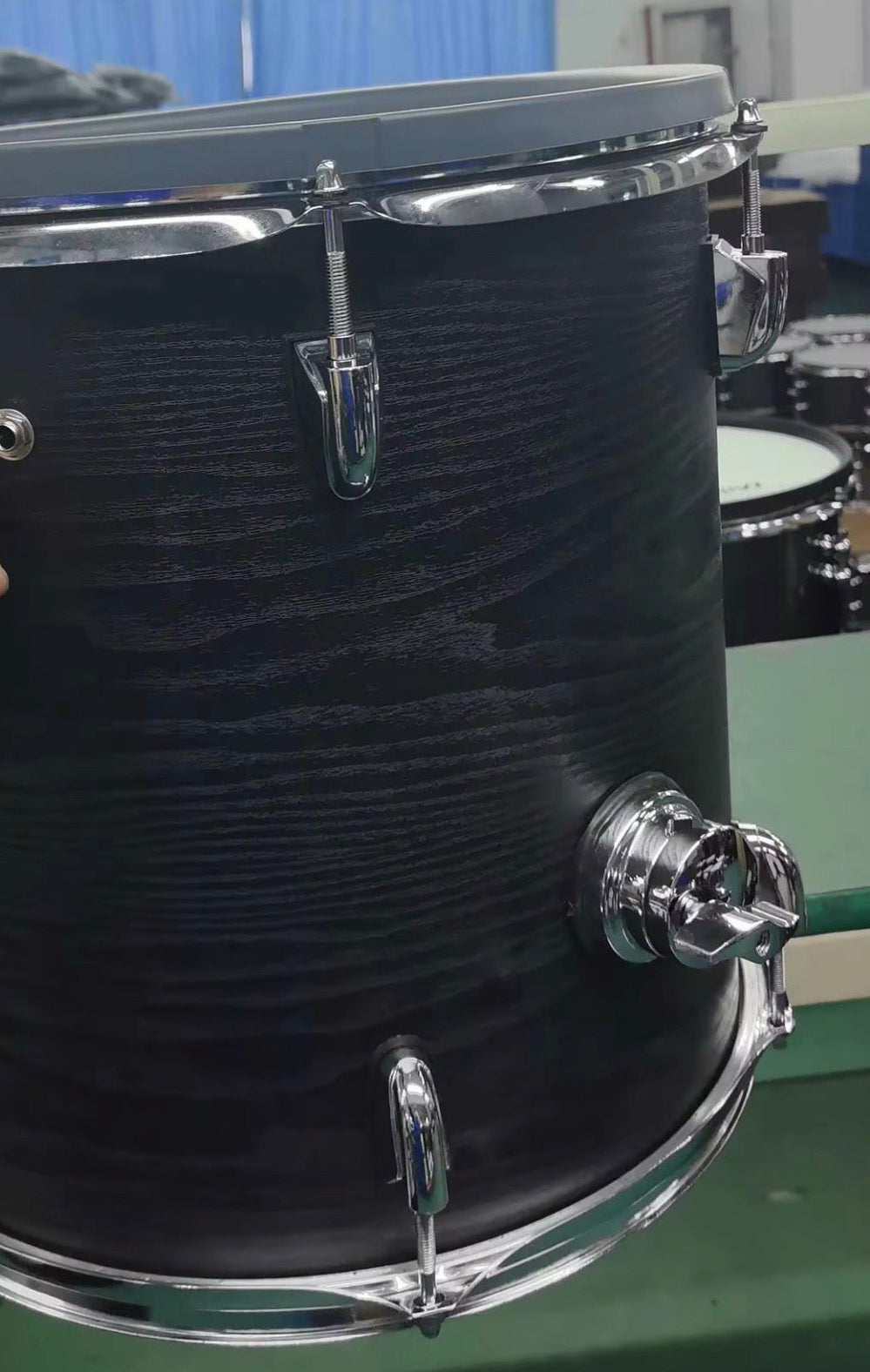 HXM 14” X 14” Mesh BLACK WOOD Floor Tom for Roland Alesis Lemon Kit VAD
