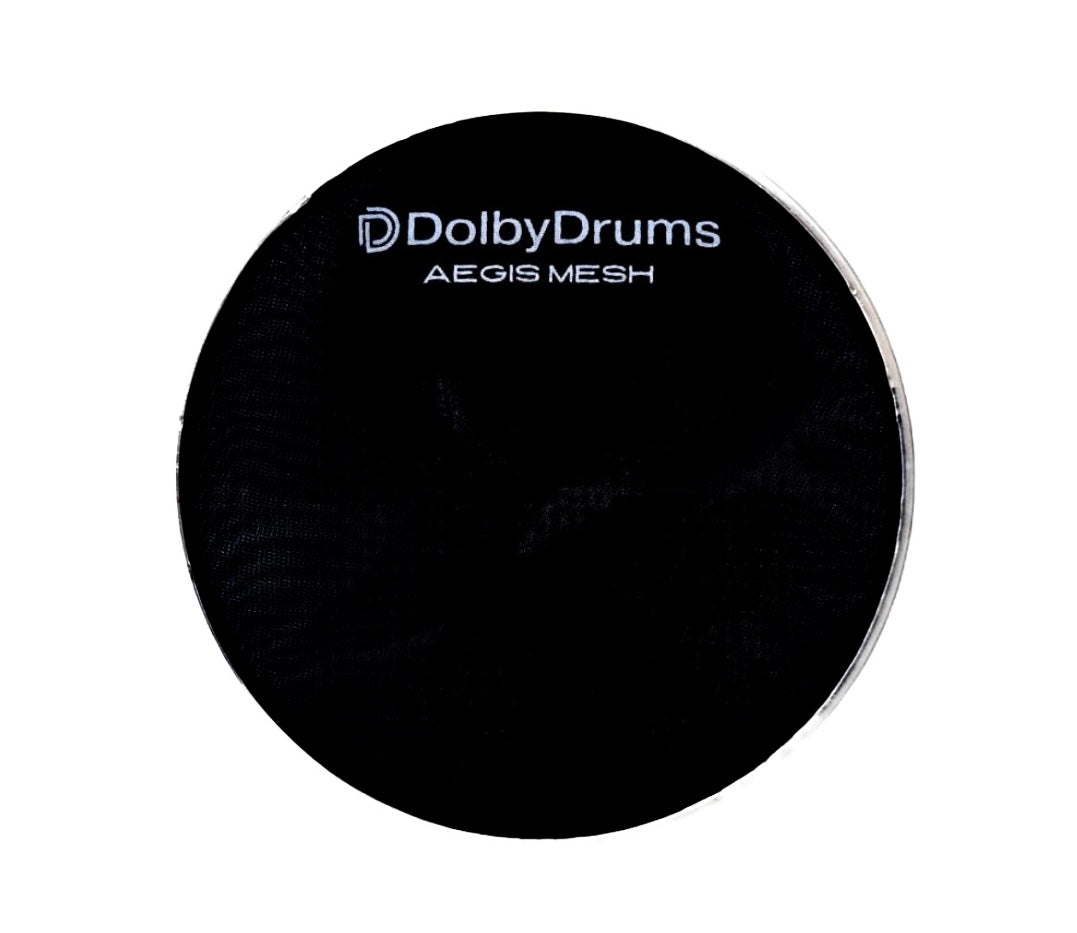 Dolby Drums 8” 3 Ply Aegis Black Large Logo Mesh DrumHead for Roland Alesis Pa