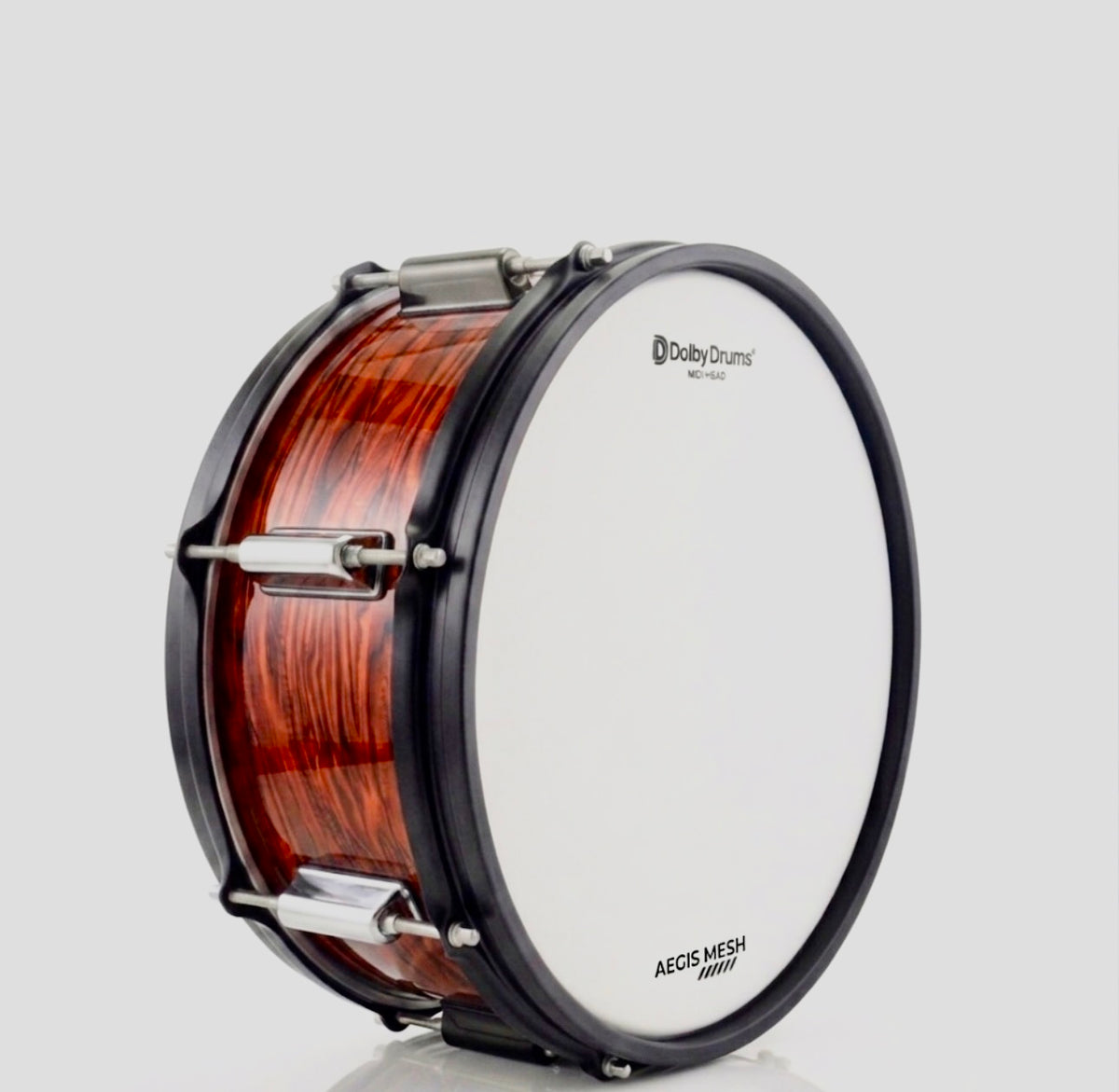 Dolby 14 x 5” Red Wood Electronic Snare w 6 Triggers for Roland Alesis