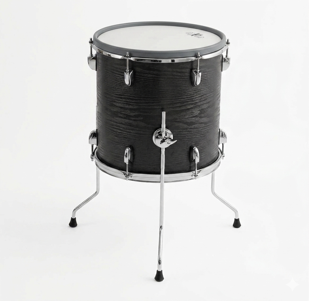 HXM 14” X 14” Mesh BLACK WOOD Floor Tom for Roland Alesis Lemon Kit VAD