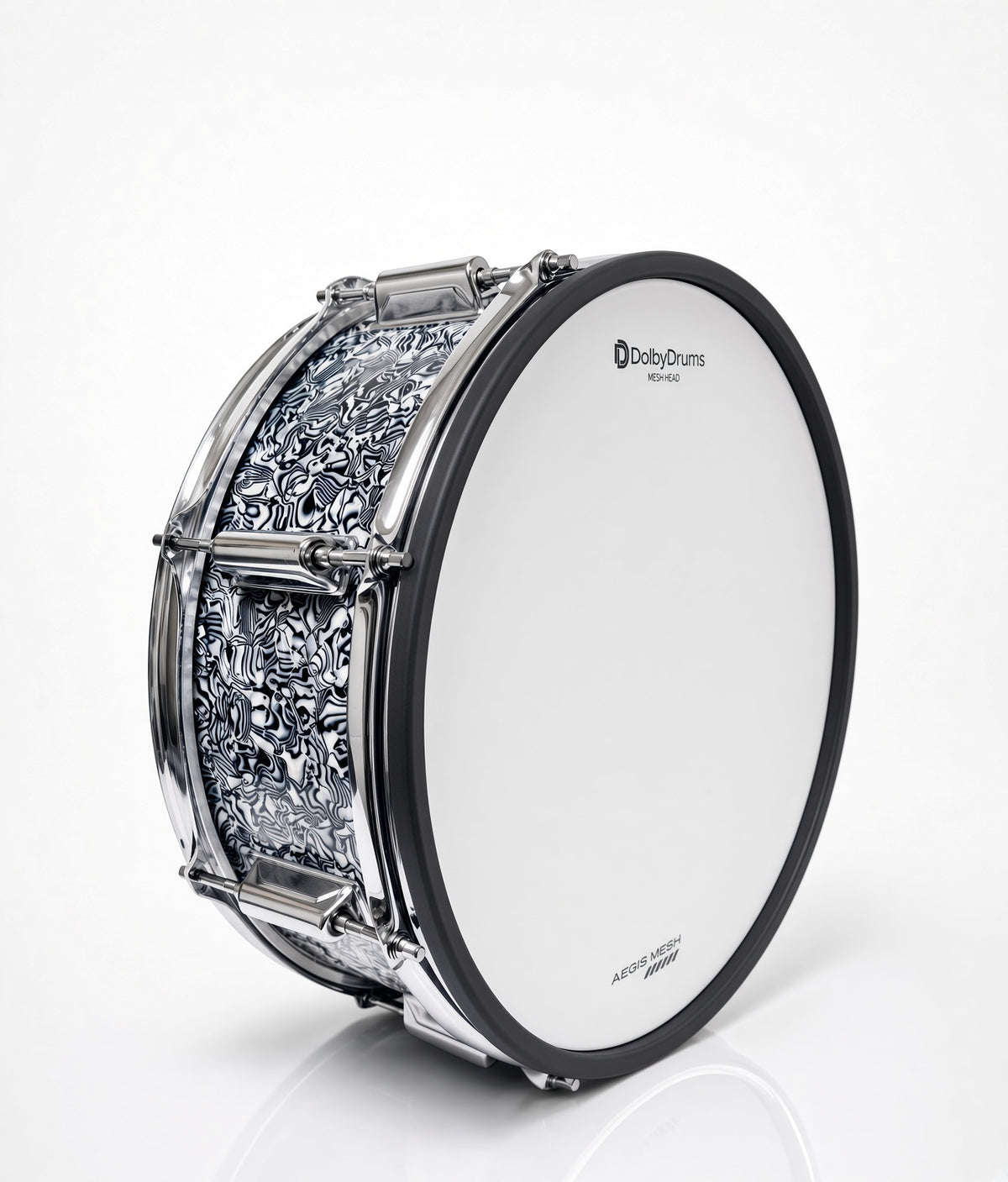 Dolby 14 x 5” Black Abalone Electronic Snare w 6 Triggers for Roland Alesis