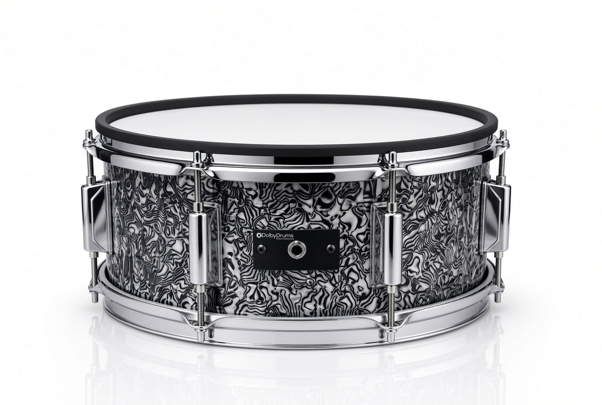 Dolby 14 x 5” Black Abalone Electronic Snare w 6 Triggers for Roland Alesis