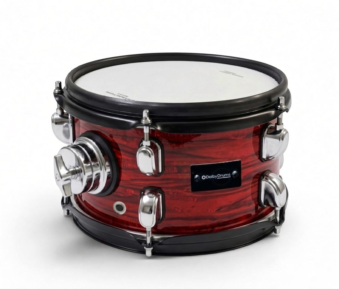 Dolby 8” Electronic RED WOOD TOM w 3 Triggers for Roland Alesis Drum