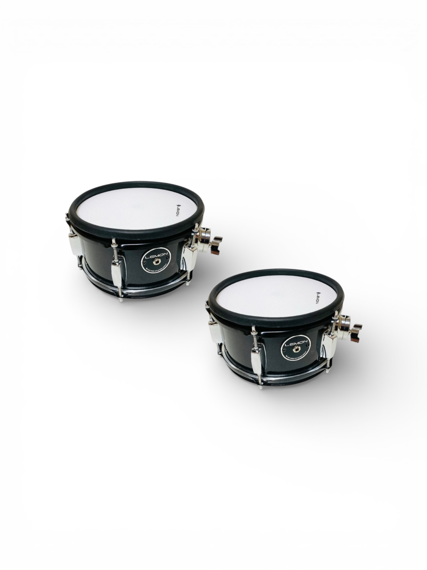 Set of 2 Lemon 10” x 5” Black Sparkle Mesh Tom for Roland Alesis Strike Kit