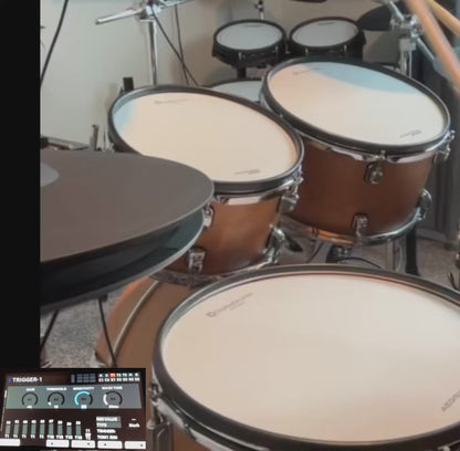 Dolby 12” Electronic Red WoodTOM w 6 Triggers for Roland Alesis Drum